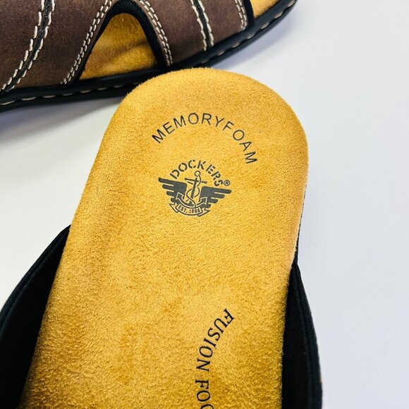 Dockers Sunland Slide Sandal Size 10M Brown Memory Foam Casual Outdoor Slide - Picture 7 of 12